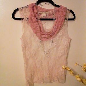 Free People Pink Lace Blouse Sz. S